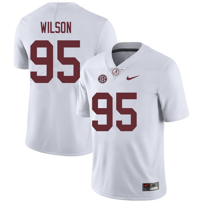 Men #95 Taylor Wilson Alabama Crimson Tide College Football Jerseys Sale-White